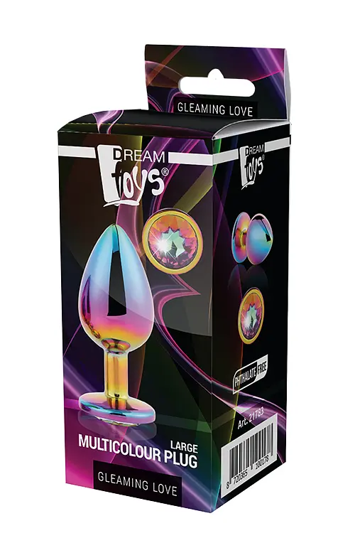 Анальна пробка з кристалом Gleaming Love Multicolour Plug 9.5 см (райдужний) - фото 6