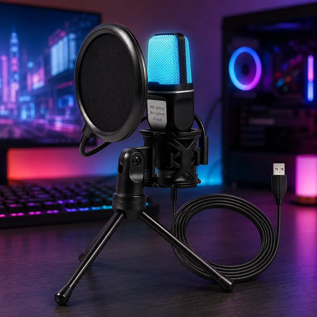 Конденсаторний мікрофон Yanmai SF666R USB з RGB-підсвічуванням - фото 4