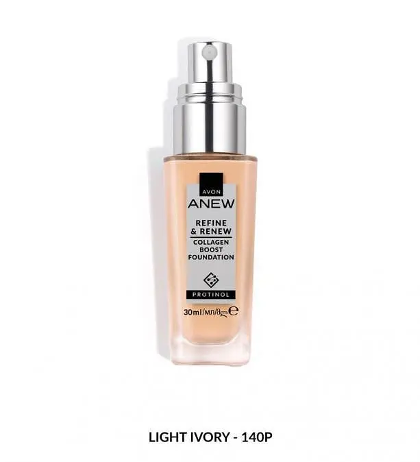 Тональний крем для обличчя Avon Anew з протінолом «Досконалість та оновлення» 140P Світла слонова кістка, 30 мл (158511659)