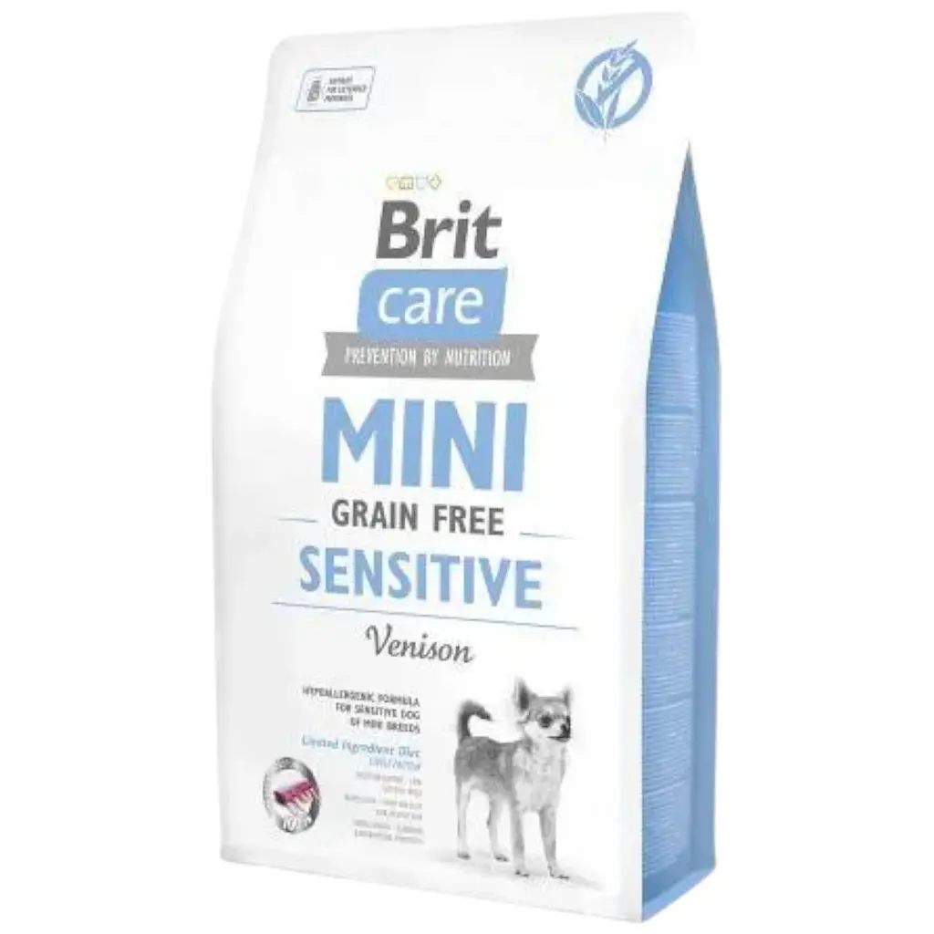 Сухий корм Brit Care GF Mini Sensitive для собак мініатюрних порід з чутливим травленням, з олениною, 2 кг