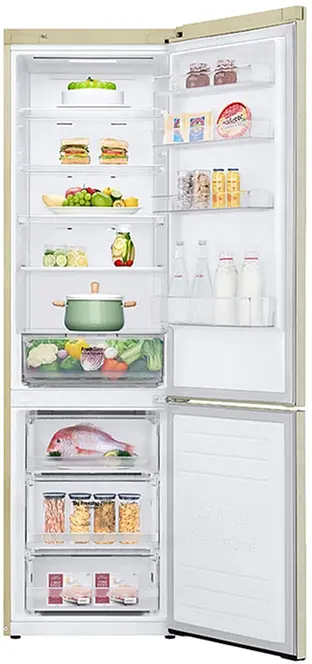 Холодильник LG GA-B509SEKM 203х68х60см 2 дв холодильне відділення 277 л морозильне відділення 107 л A++ NF Інв Диспл. зовнішні Бежевий (GA-B509SEKM) - фото 8