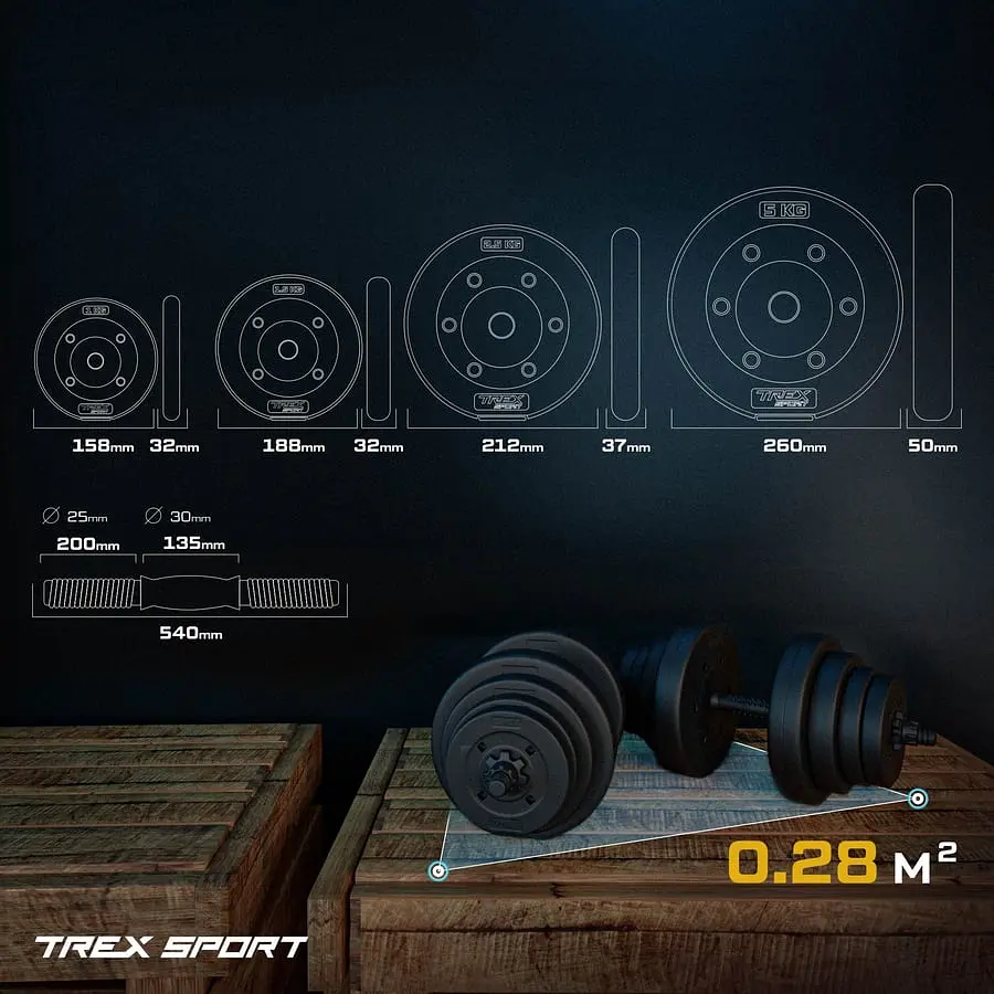 Гантелі композитні регульовані TREX Sport 2х20кг - фото 5