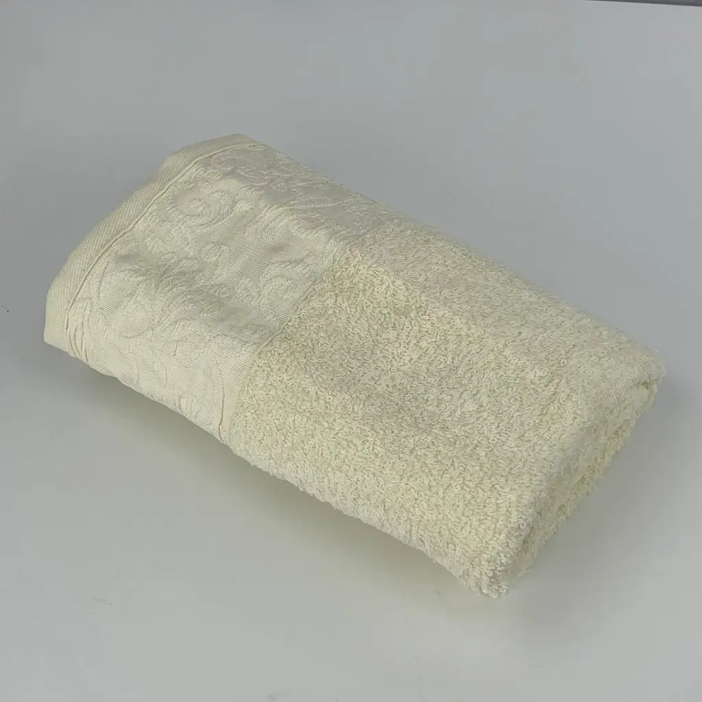 Рушник для обличчя махровий Febo Vip Cotton Botan Туреччина 6399 молочний 50х90 см - фото 5