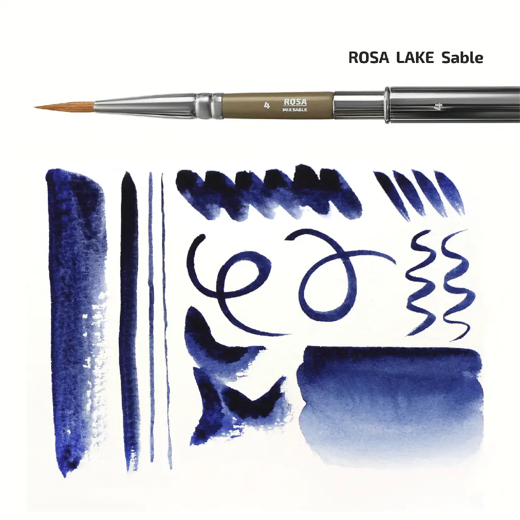 Пензель мікс соболь-синтетика круглий TRAVEL BRUSH LAKE 178 №2 коротка ручка Rosa - фото 3