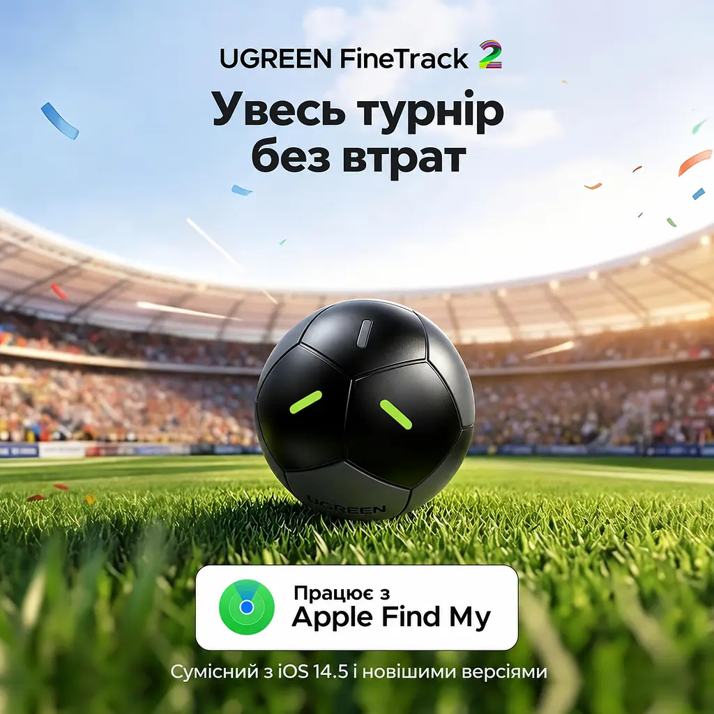 Bluetooth-трекер для пошуку речей UGREEN FineTrack 2 FT309 2 шт. AirTag пошукова мітка Apple Find My для iPhone з iOS 14.5+ або iPad з iPadOS 14.5+ звуковий пошук поблизу до 110 дБ пиловологозахист IP68 сповіщення про залишену річ режим втрати до 7 років роботи батарея без заміни та перезаряджання флуоресцентні елементи 4 шнурки в комплекті чорний (95020A) - фото 10