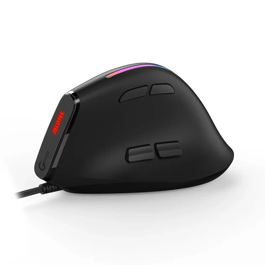 Вертикальная мышь проводная Zelotes T-50 с RGB подсветкой - фото 3