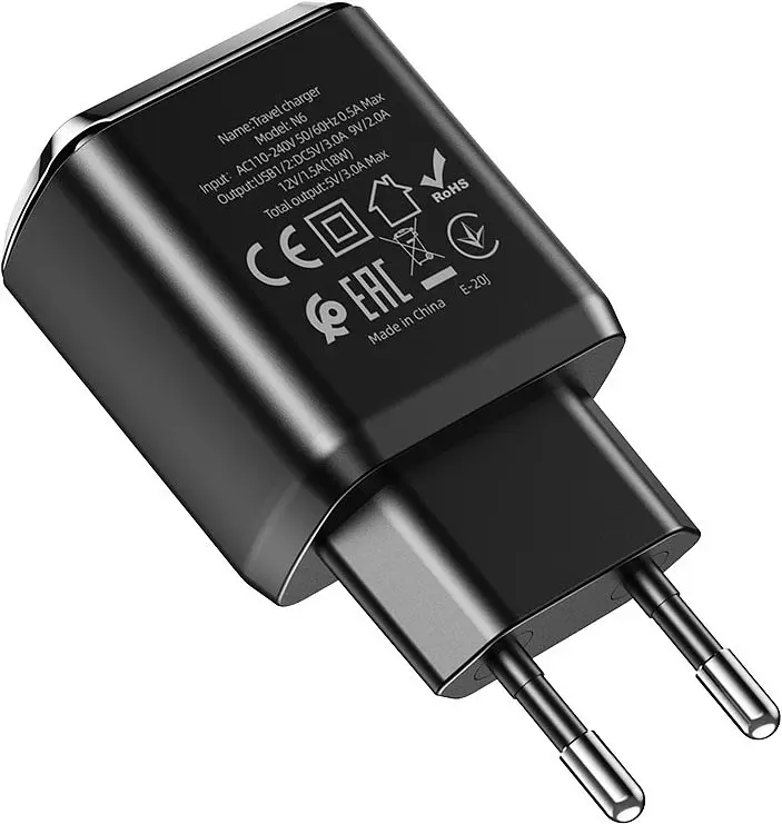 Зарядний пристрій Hoco N6 Charmer QC3.0 18W black - фото 4