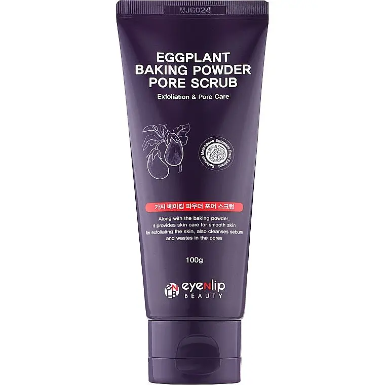 Скраб для обличчя Eyenlip Eggplant Baking Powder Pore Scrub з содою від чорних цяток 100 г  - фото 2