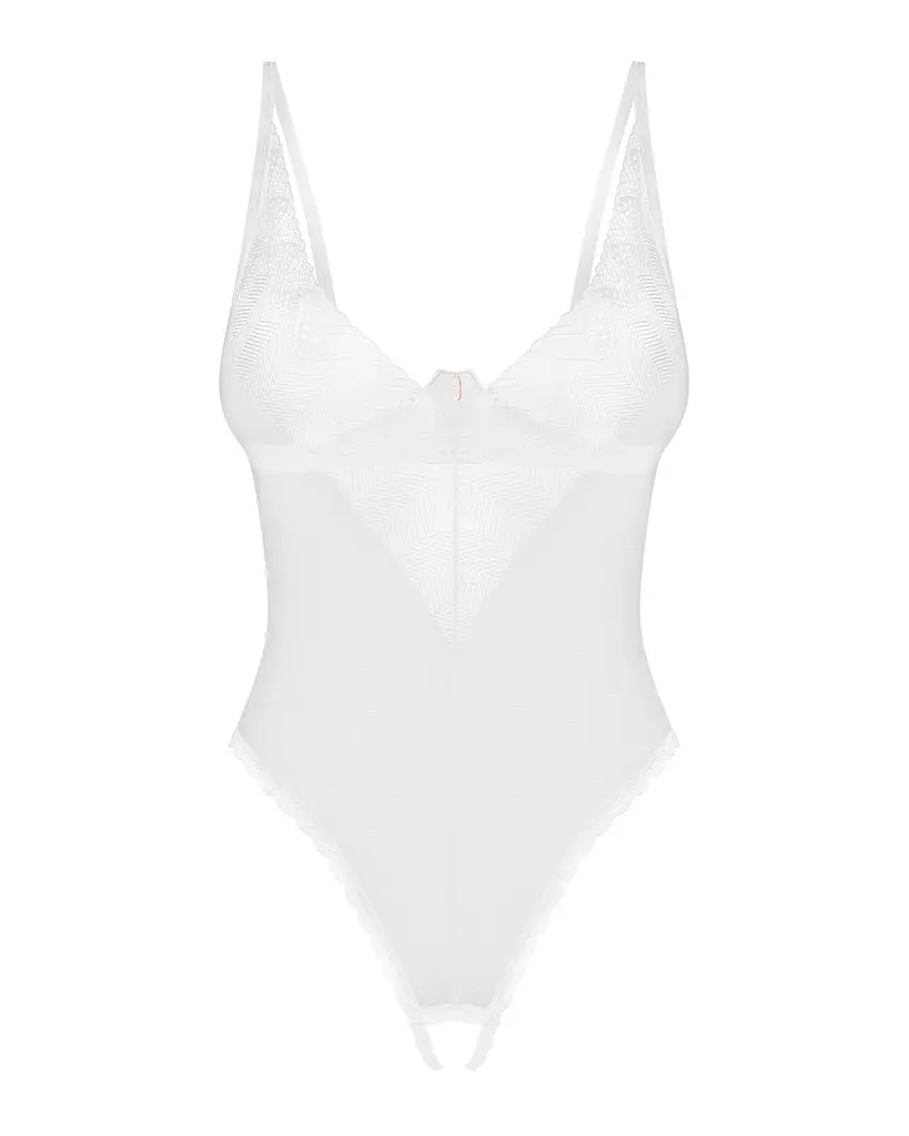 Боді з доступом Obsessive Alissium crotchless teddy, XL/2XL, ліф з м’якою чашкою, високі трусики - фото 3
