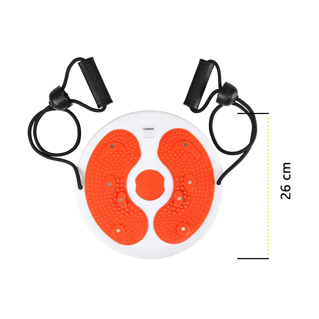 Диск здоров'я для талії Cornix Twisting Waist Disc з еспандерами White/Orange XR-0452 - фото 8