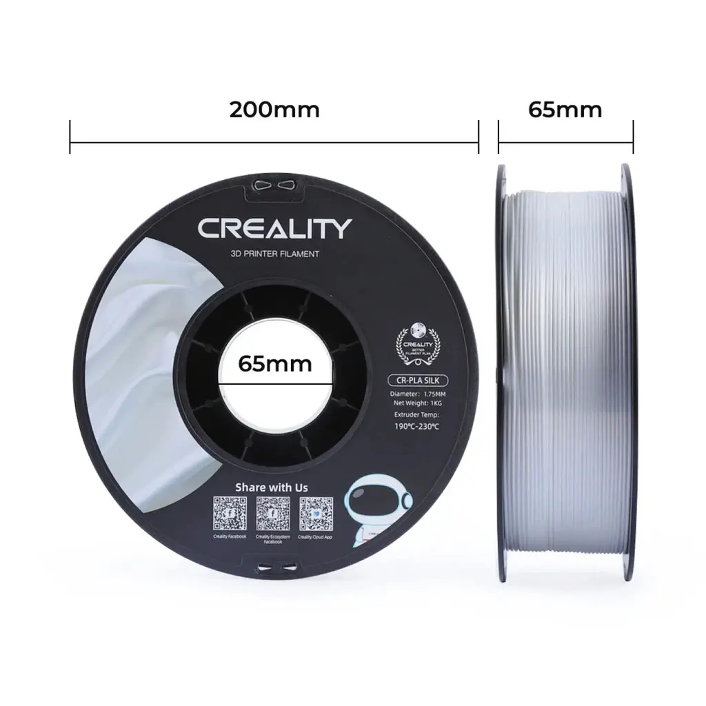 Пластик для 3D-принтера Creality PLA silky shine 1 кг, 1.75 мм, білий (3301120004) - фото 7