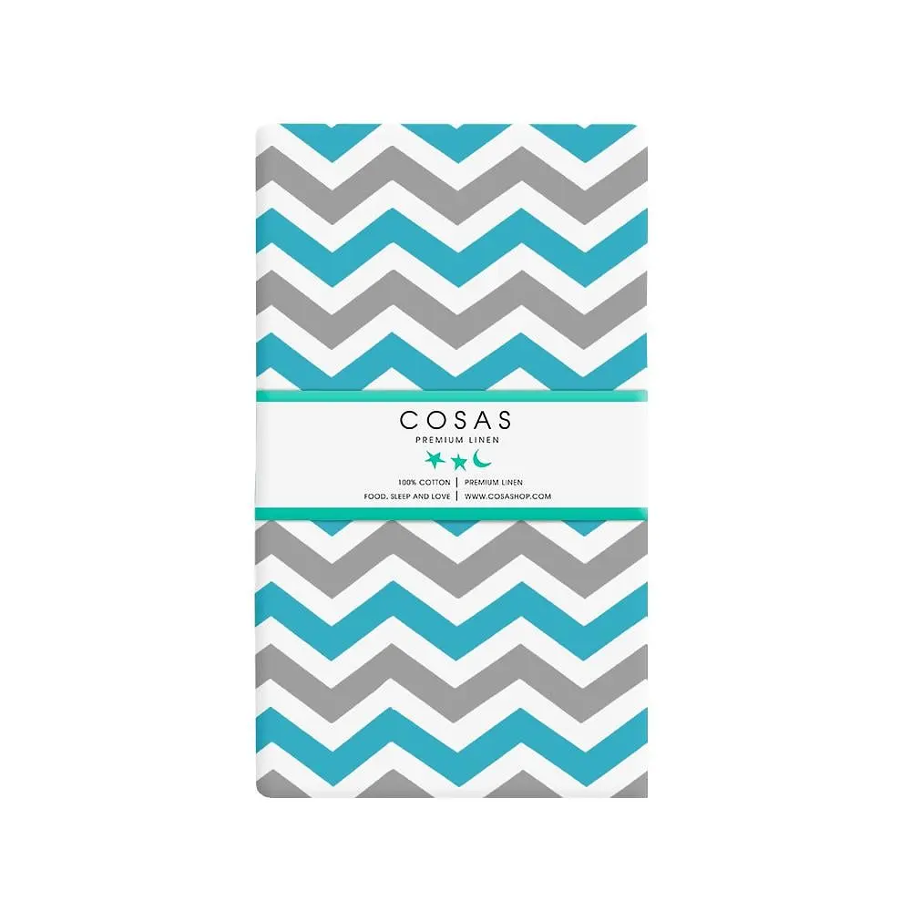 Набір простирадл полуторне Cosas ZIGZAG & STARS 155х240 см (SetSheet_ZigBlueGrey_StarGrey_155х240) - фото 2