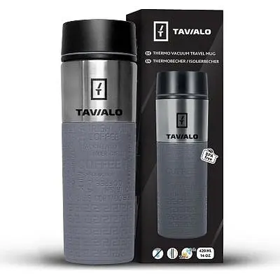 Термокружка Tavialo + 2 ущільнювальних кільця 420 мл Сірий (190420110) - фото 4