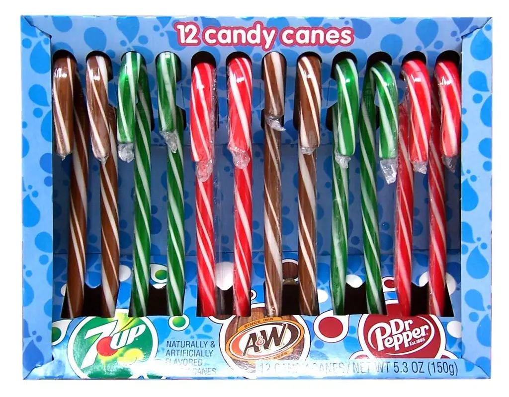 Льодяники тростини Candy Canes 12 шт Dr Pepper A&W 7UP, 150г - фото 6