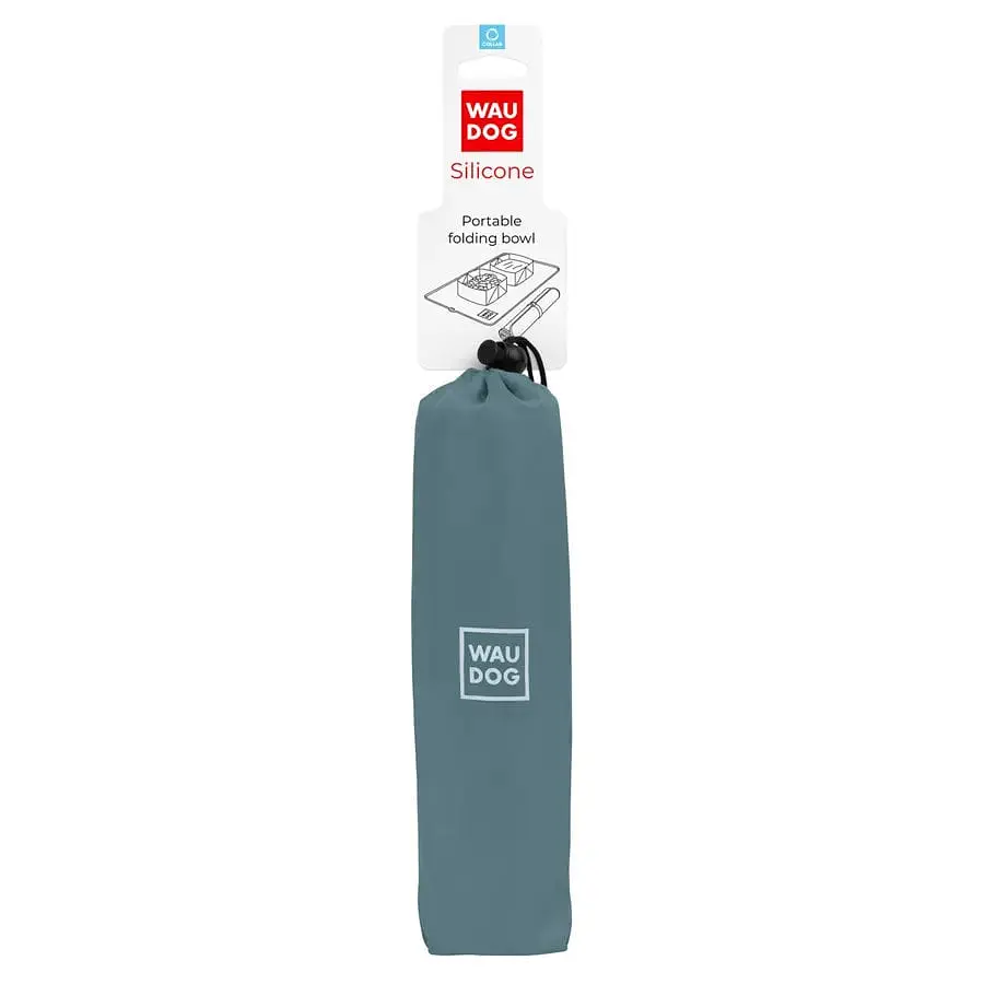 Складна миска Waudog Silicone, 38,5х23х5 см, сірий (508011) - фото 4
