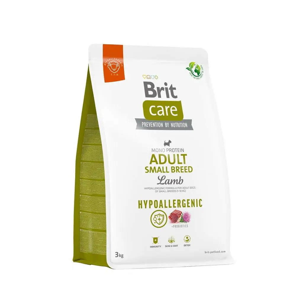 Сухий корм для собак малих порід Brit Care Dog Hypoallergenic Adult Small Breed гіпоалергенний з ягням 3 кг (арт.172650/566143)