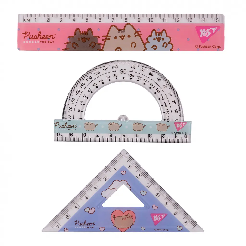 Набор линеек Yes Pusheen 15 см 3 предмета (370688) - фото 2