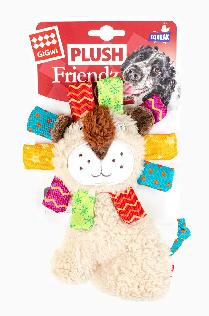 Іграшка для собак GiGwi Plush Friendz “Лев” з пищалкою 17 см