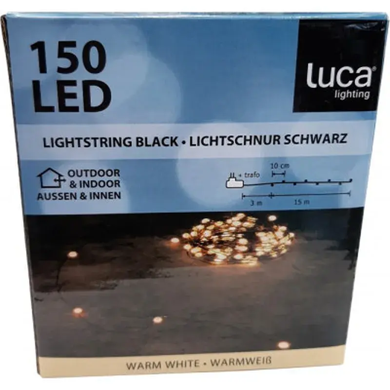 Гірлянда Luca Lighting Струна чорна 18 м теплий білий (8718861853162) - фото 4