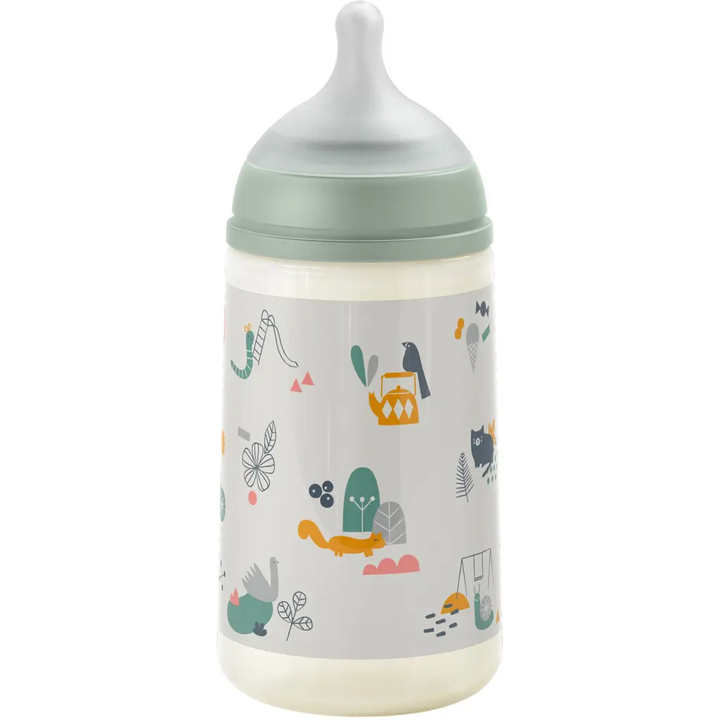 Бутылочка Suavinex A walk in the park физиологическая соска медленный поток 270 мл зеленая (308319) - фото 2