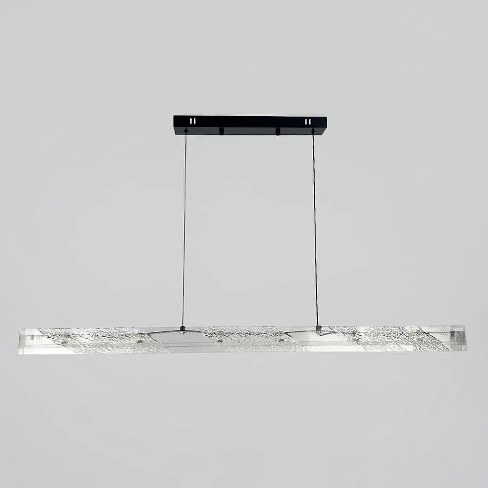 Люстра с удлиненным подвесным корпусом из прозрачного рельефного акрила 120 см | Line F | Ст. MJ372-L1200 BK - фото 7