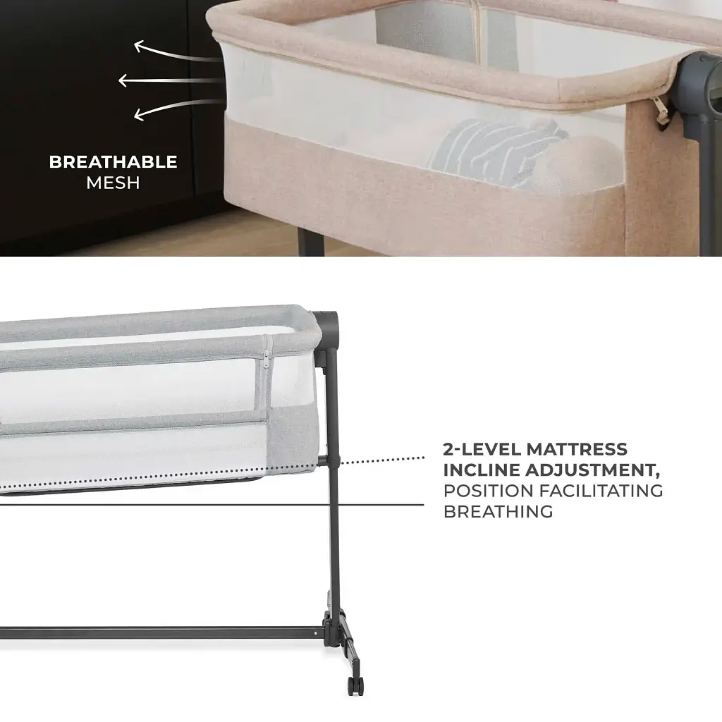 Приставне ліжко-люлька Kinderkraft Nestee Up 2 Light Grey (KLNEE002LGR0000) - фото 7