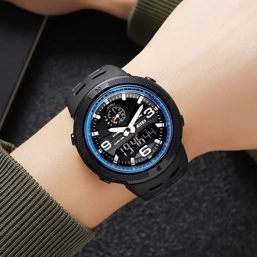 Чоловічий наручний годинник 1655BUBK Black-Blue Skmei acs0030649 - фото 3