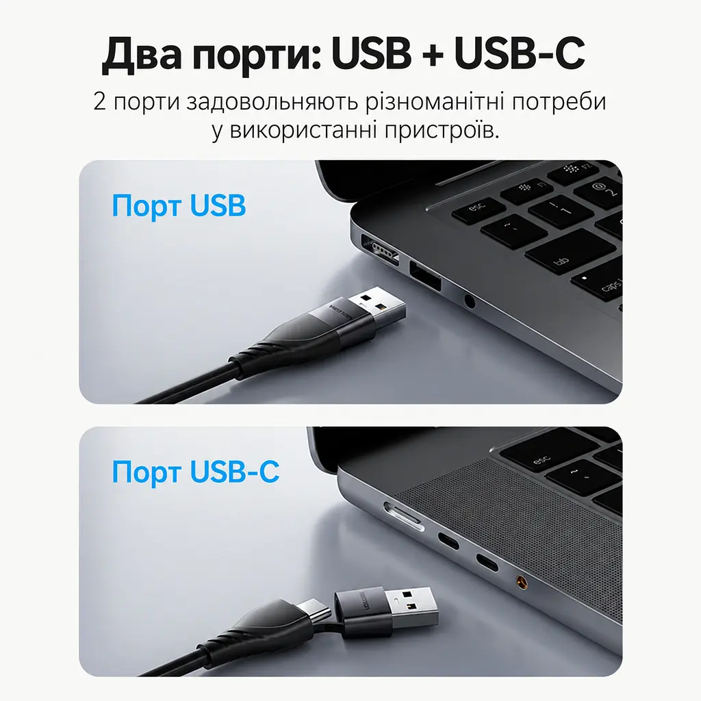 Відеоадаптер Vention з USB-C або USB-A на HDMI 1080p 60 Гц потребує встановлення драйвера UDisplay для дисплея потрібен окремий HDMI-кабель для Windows 7/8/10 та macOS дублювання екрана та розширення лише у Windows із вбудованим кабелем 0,15 м сірий (ACYHB) - фото 5