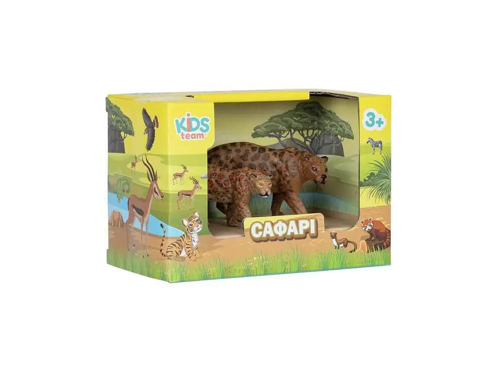 Набір тварин KIDS TEAM ANIMALS Сафарі Q9899-A22 Леопард який крадеться та його дитинча
