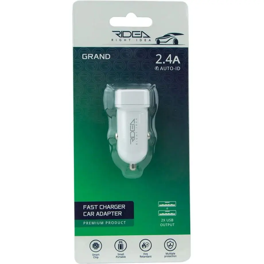 Автомобільний зарядний пристрій Ridea RCC-21012 Grand 12W 2USB 2.4 A White - фото 2