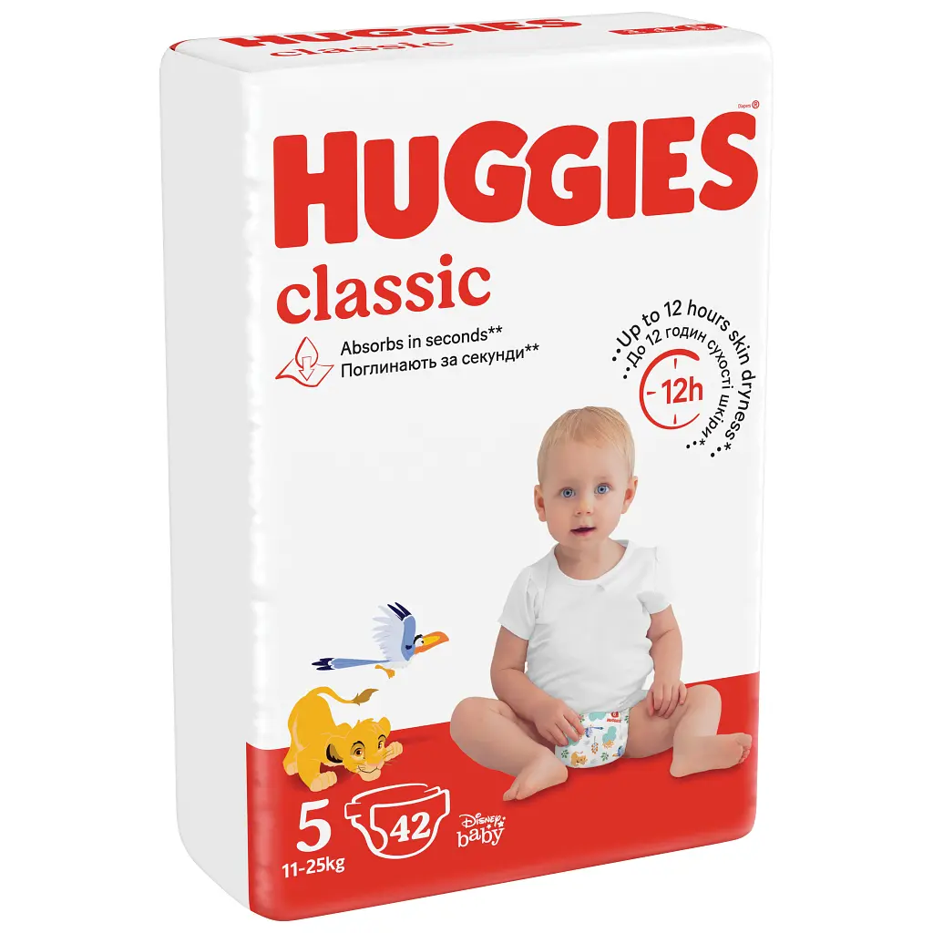 Підгузки Huggies Classic 5 (11-25 кг) Jumbo 42 шт. (5029053543185) - фото 9