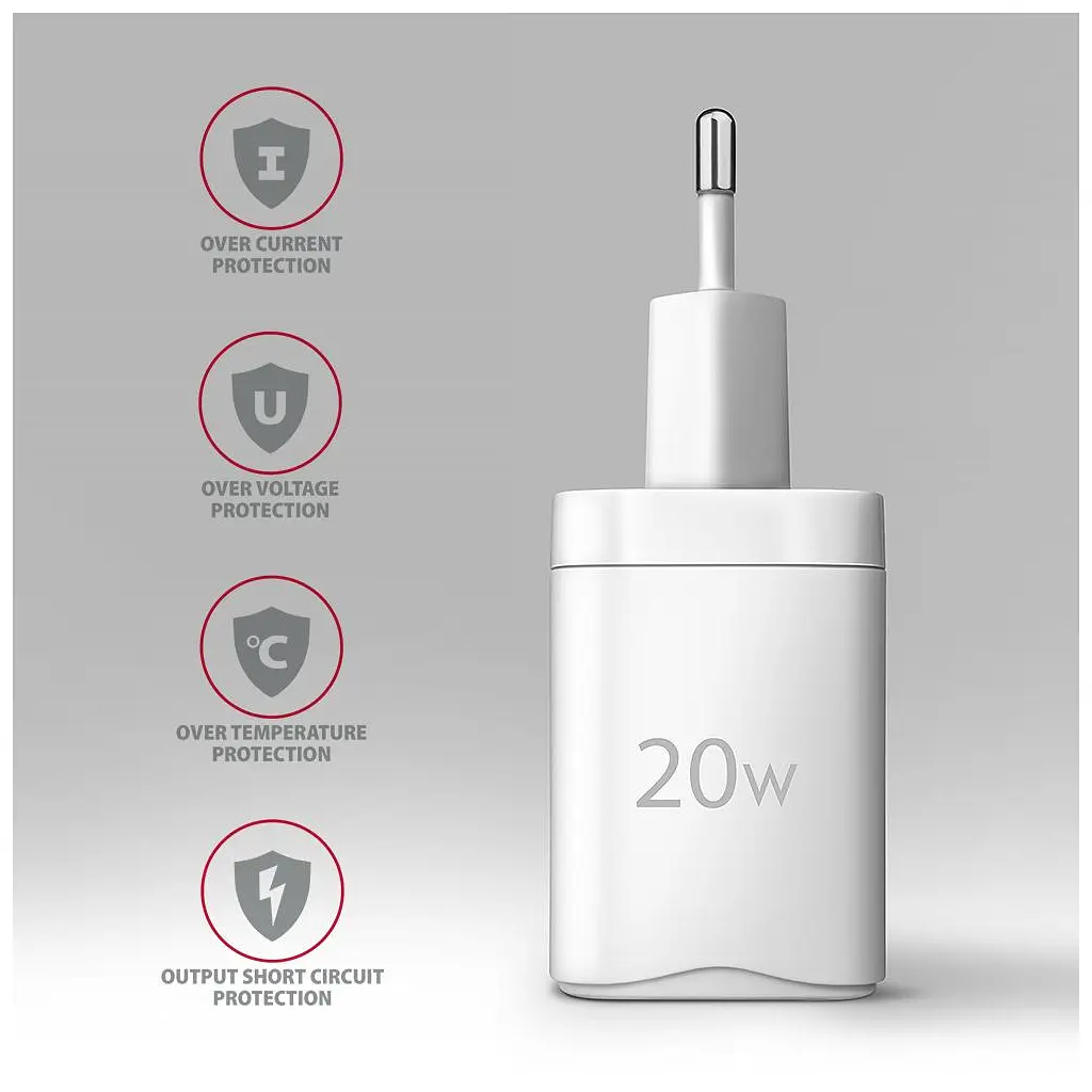 Зарядний пристрій AXAGON 1xUSB QC3.0 + 1xUSB-C PD20W white (ACU-PQ20W) - фото 7