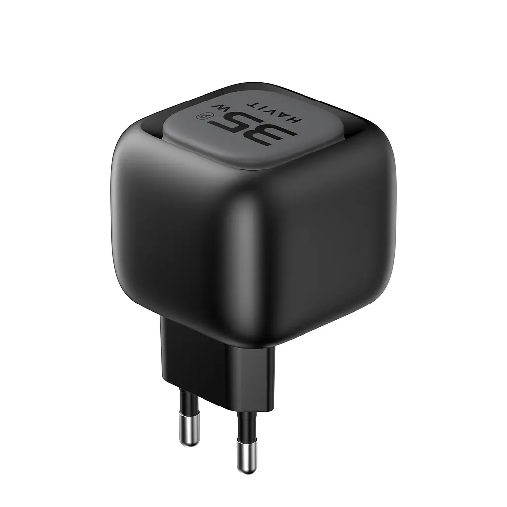 Зарядний пристрій Havit UC251 GaN 35W USB-A+USB-C + кабель USB-C (HV-UC251-BK) - фото 3