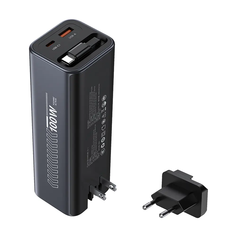 Повербанк 20000mAh Choetech B1012 Grey 100W з EU адаптером QC3.0 PD3.0, вбудований кабель (43-00164) - фото 2