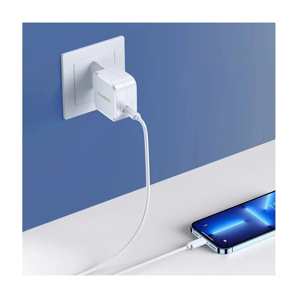 Зарядное устройство для Choetech USB-C PD45W QC3.0/PPS GaN (PD8007-EU-WH) - фото 5