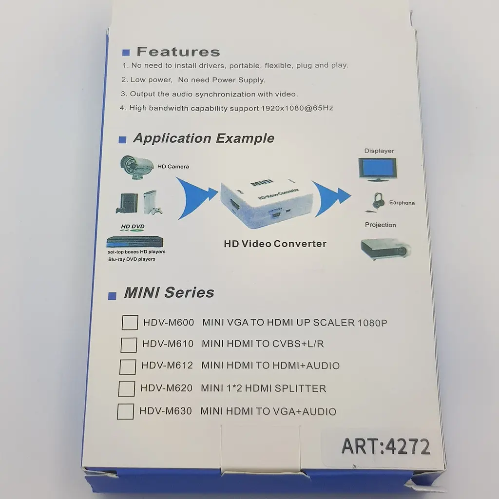 Конвертер адаптер з HDMI в VGA перехідник перетворювач із зовнішнім живленням для Т2 аналого-цифрове перетворення 1080P відео та аудіо UKC білий - фото 7