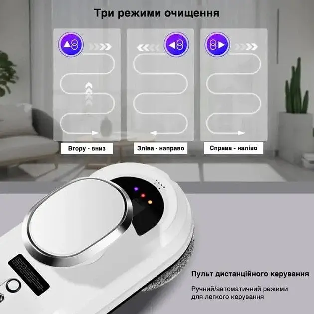 Робот для миття вікон із пультом дистанційного керування GPS cleaning robot Білий, мийник вікон робот - фото 4