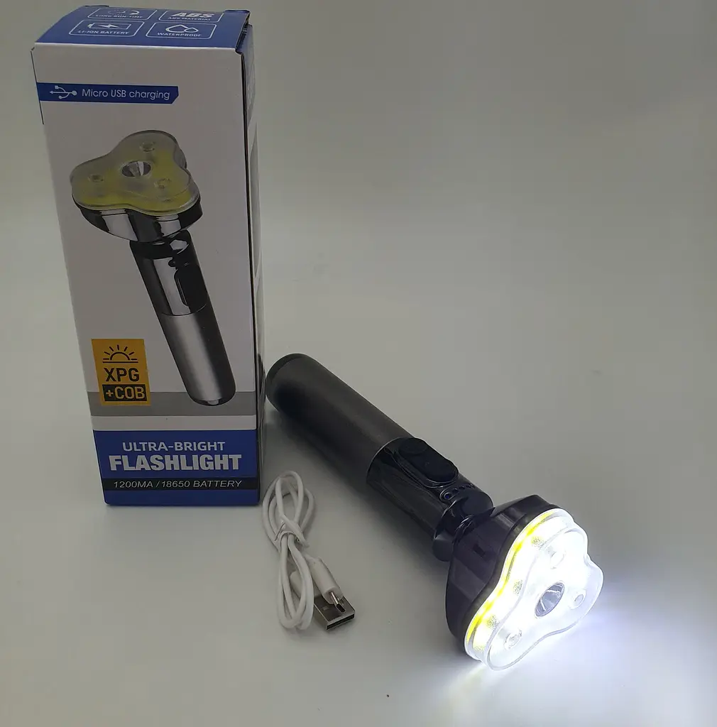 Ручний LED ліхтар XPG+COB акумуляторний ліхтарик 4 режими роботи USB заряджання 1200мА Ranchi RC-2101 - фото 4