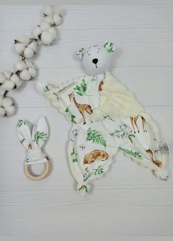 Іграшка-комфортер і еко-гризунок a.l.babybox Козулі Молочний