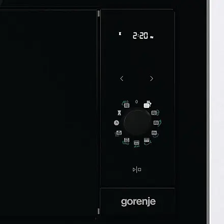 Мікрохвільова піч Gorenje вбудовувана Simplicity 23л 900Вт гриль дисплей чорний - фото 4