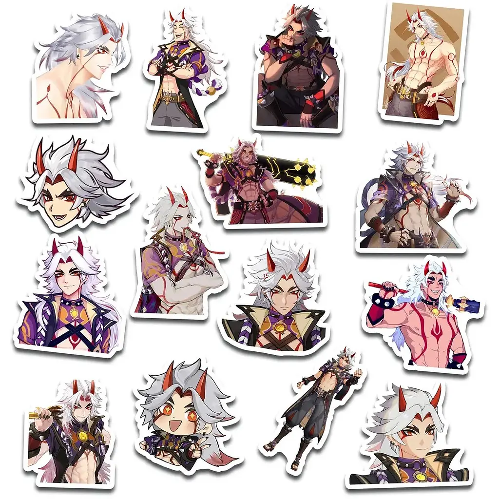 Стікерпак набір наклейок G-Toys Genshin Impact Arataki Itto 42 шт. (SP GI AI 01) - фото 3