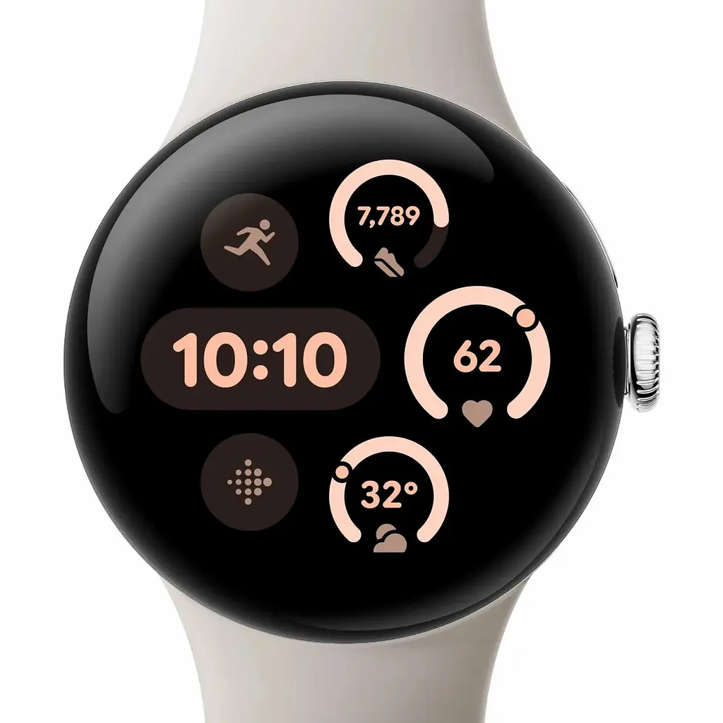 Смарт-часы Google Pixel Watch 3 45 mm Wi-Fi Polished Silver Aluminum Case/Porcelain Active Band - фото 2