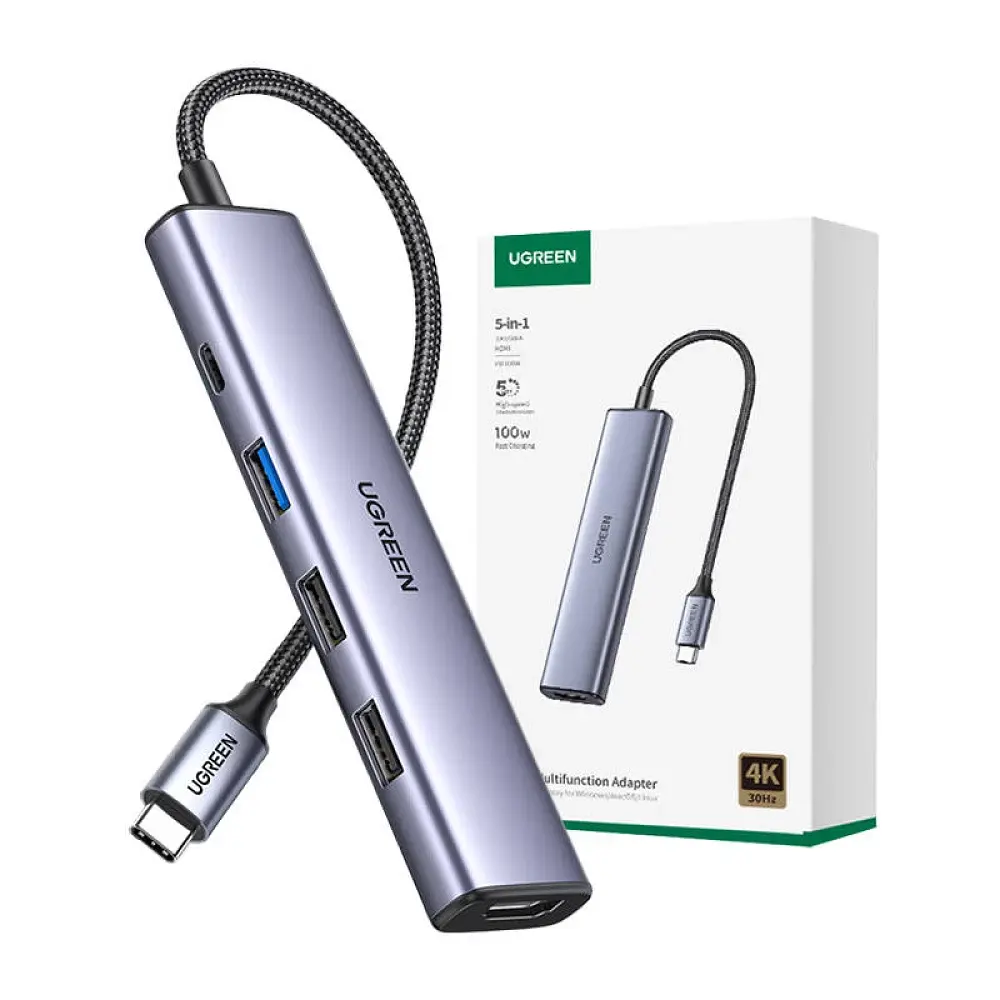 USB-хаб UGREEN CM478 USB-C To HDMI 1xUSB3.0 A 2xUSB2.0 A PD Power Converter UGR-15495 UGR-15495 - фото 2