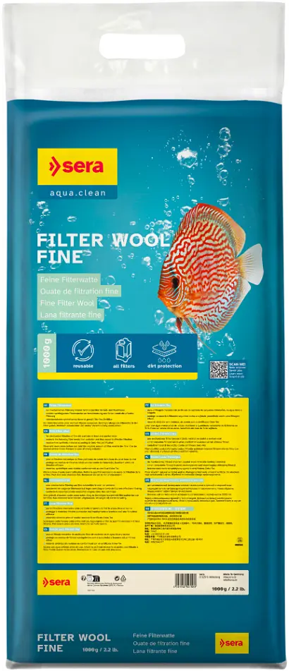 Синтетична вата для фільтрів Sera Filter Wool Fine 1 кг 541589