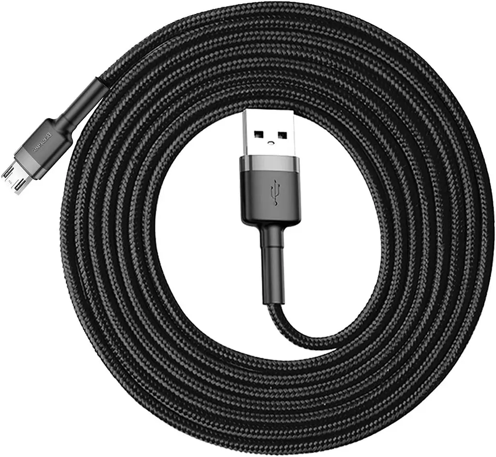 Кабель Baseus Baseus Cafule Cable USB to MicroUSB 2m Grey/Black (CAMKLF-CG1) [73381] - фото 2