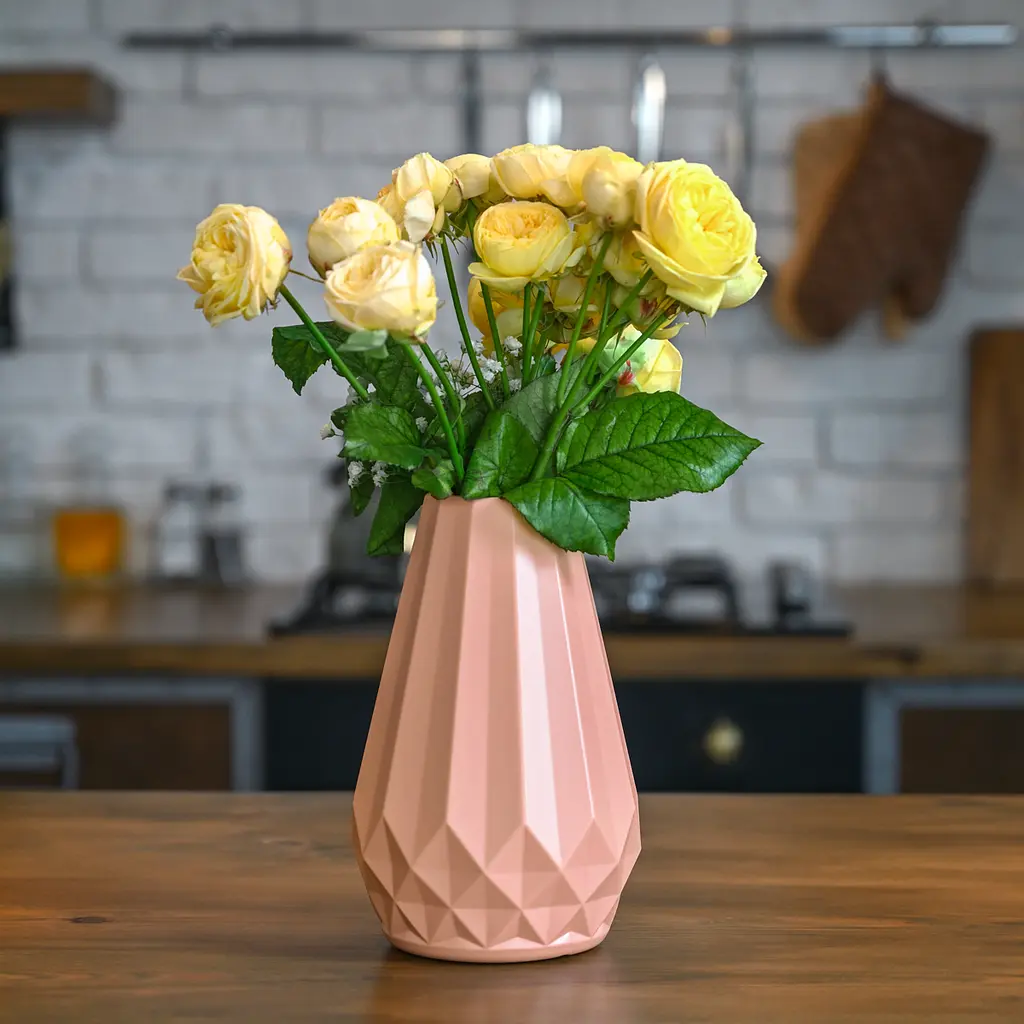 Ваза декоративна МВМ My Home, 20,5 см, розовая (DH-FLOWERS-07 PINK) - фото 5