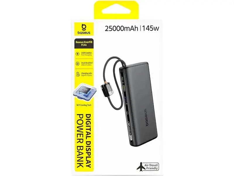 Зовнішній акумулятор (Power Bank) BASEUS Enerfill FC41 145W 25000mAh Black (E0028H, E0028H01) - фото 3