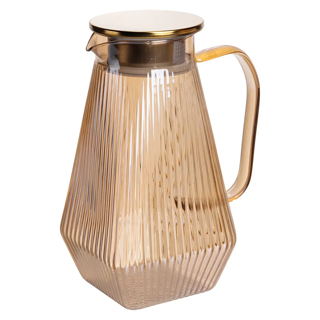Кувшин 1.8 л со стаканами 6 штук по 200 мл для напитков Коричневый Yiwu HP-19-39 - фото 3