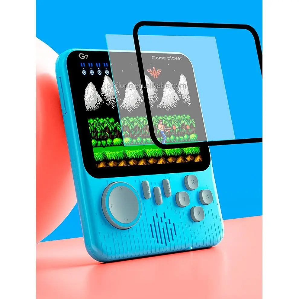 Ретро ігрова приставка SUP G7 Game Box Portable 666 in 1 AV Blue [85278] - фото 5