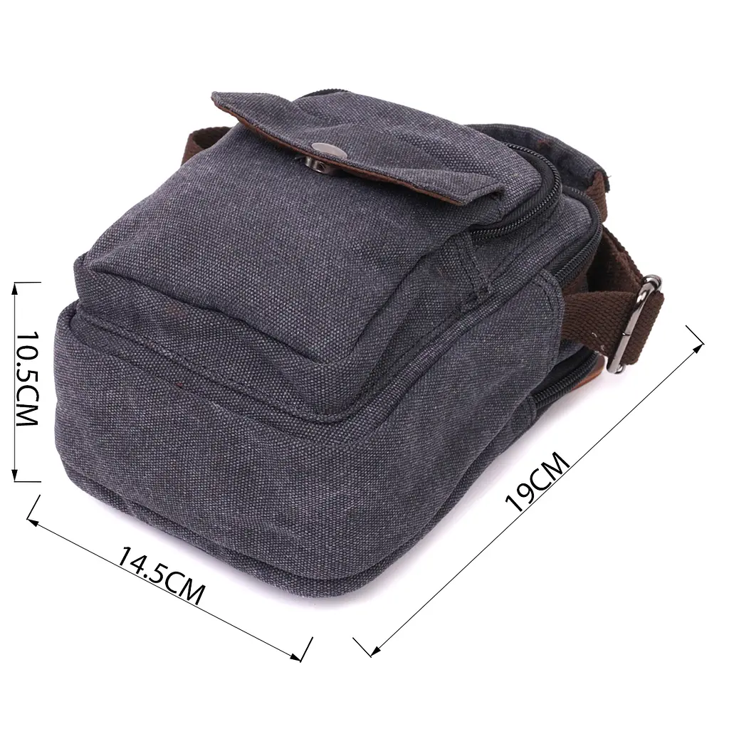 Компактная мужская сумка из плотного текстиля Vintage 14,5х19х10,5 см sum0028965 - фото 3